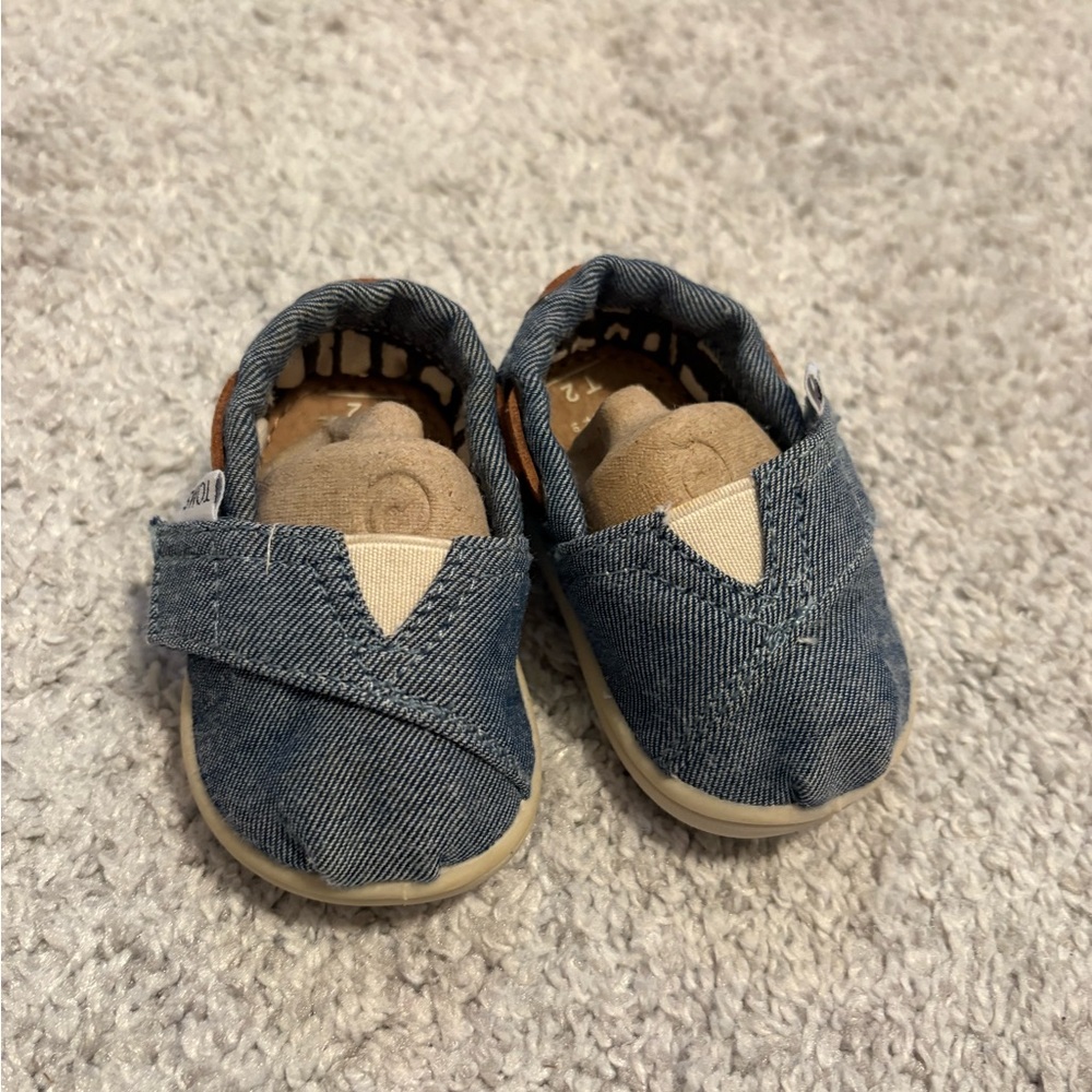 Toms Blue and Tan Baby Shoes